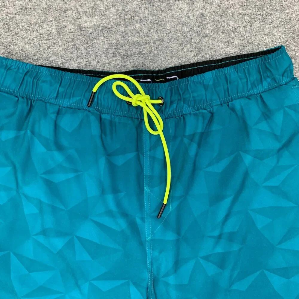 Spyder Swim Trunks Mens XXL 2XL Teal Brief Lined Drawstring Tie Beach Shorts